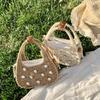 Summer Braided Tote with Diamond Set for Holiday Style Cross-body Bag