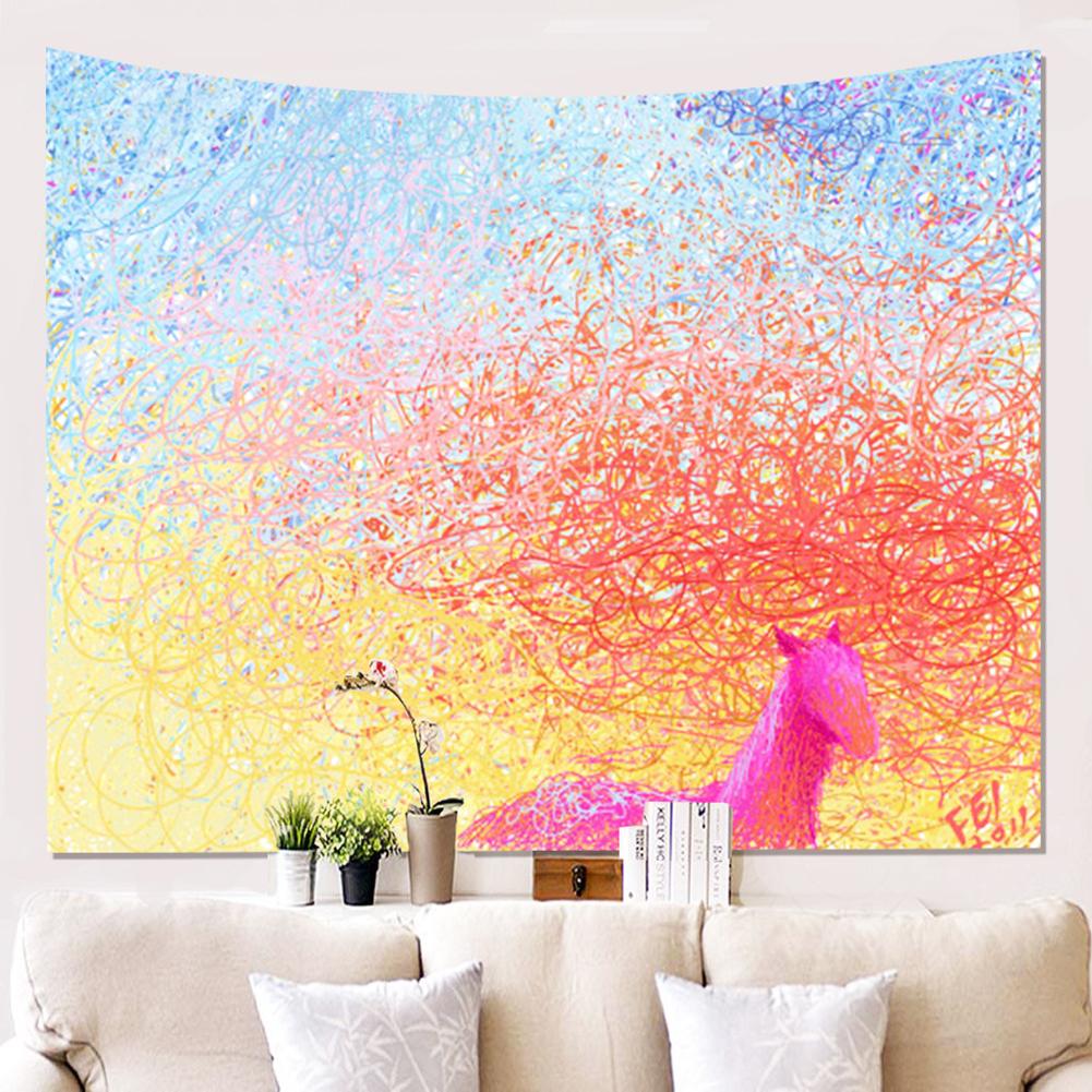 Mysterious Landscape Style Painting Wall Hanging Cloth Rectangle Tapestry Colorful Multipurpose Decoration Blanket 150 X 100 Cm
