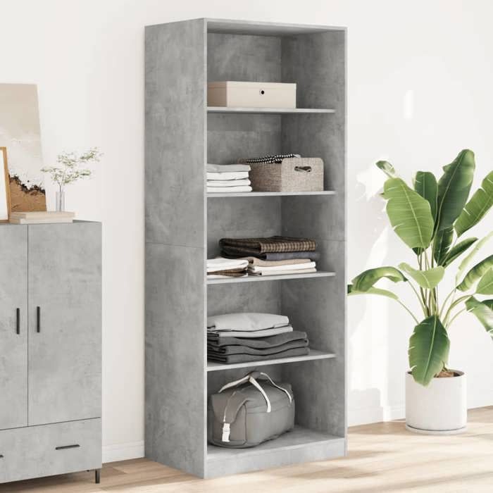 VidaXL Wardrobe Concrete Grey 80x50x200 Cm Engineered Wood 3307723