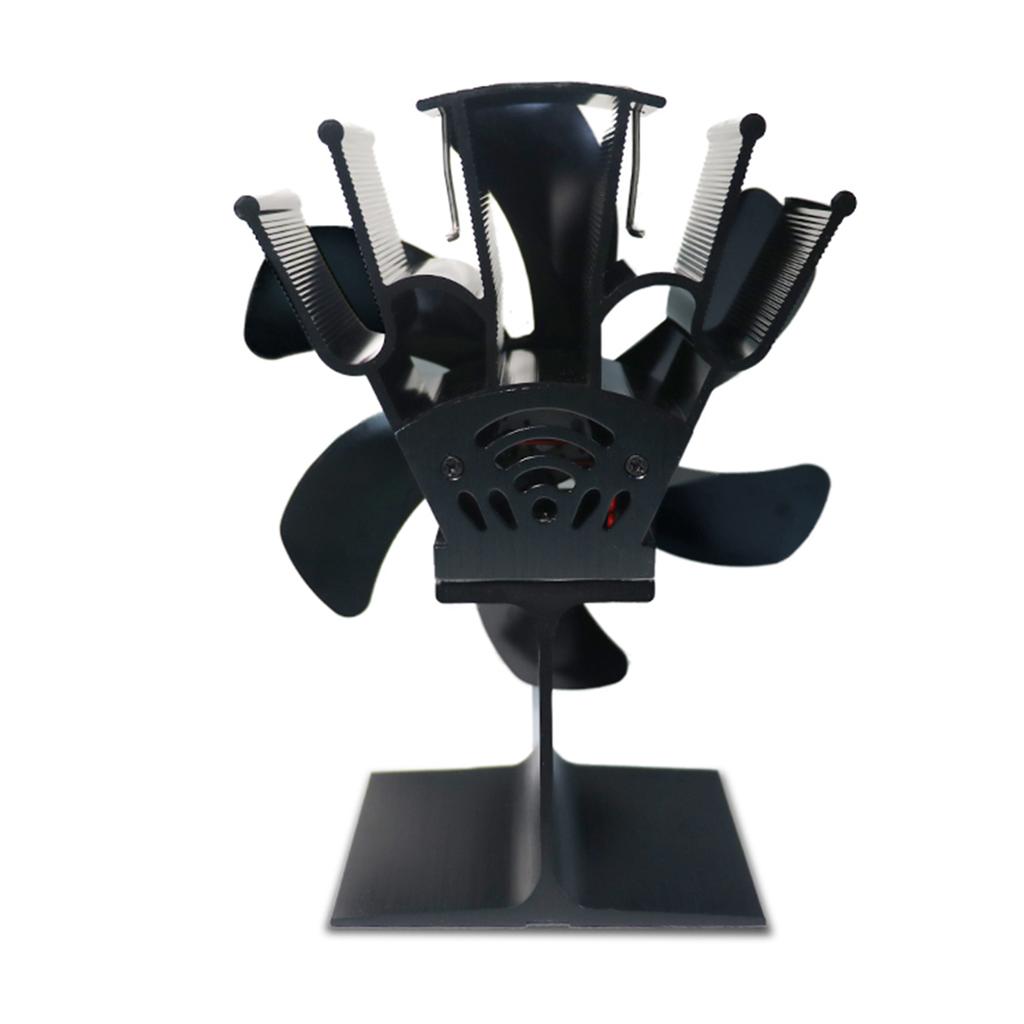 Ht Powered 6-Blade Stove Fan with Auto Start at 50C 122F for Wood Gas with Anodized Aluminum Blades, No Battery Required