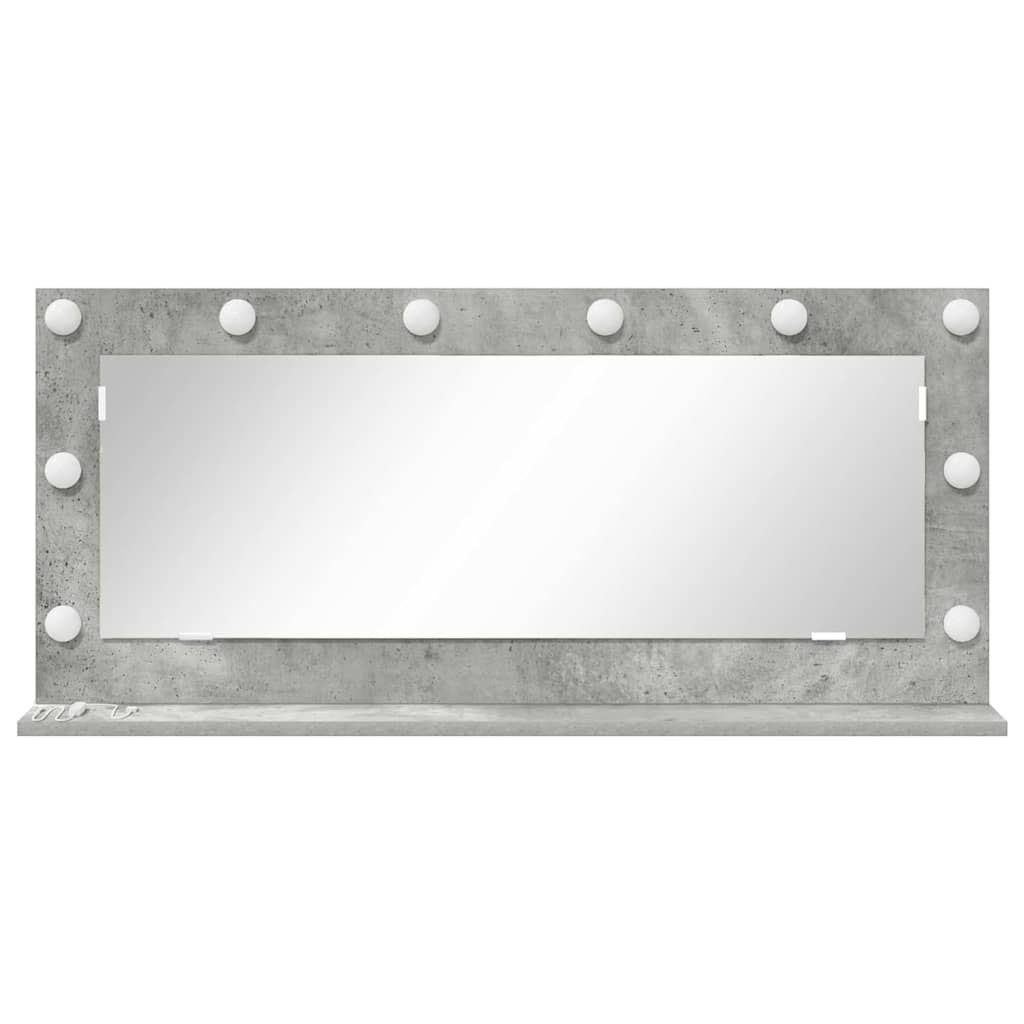 Bathroom Mirror Right Angled Concrete Grey 100 x 45 x 18 cm