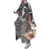 Floral Print Short Sleeve Top and Striped Wide Leg Pants 2-Piece Set