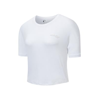 Running Training Lightweight Soft Slim Fit Short Sleeve T-Shirt Women Tops Pearl-White SC1240011B-WT02