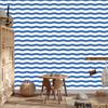 Striped Wallpaper White, Blue and Azure for Living Room and Bedroom 50x1000