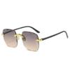 2026 European Style Rimless Square Sunglasses for Men and Women - Trendy Cut Edge Design