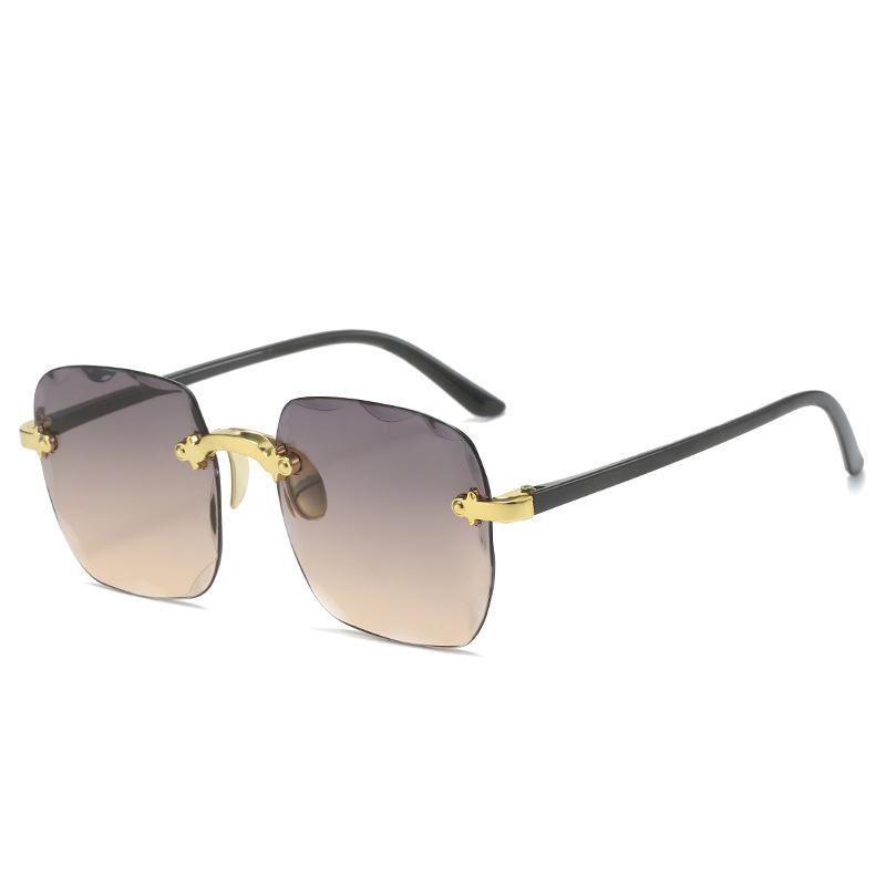2026 European Style Rimless Square Sunglasses for Men and Women - Trendy Cut Edge Design