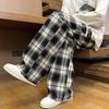 Modetrend karierte lässige Hosen Herren Herbst und Winter Neu locker und vielseitig locker Hongkong-Stil gerade Hosen Herren