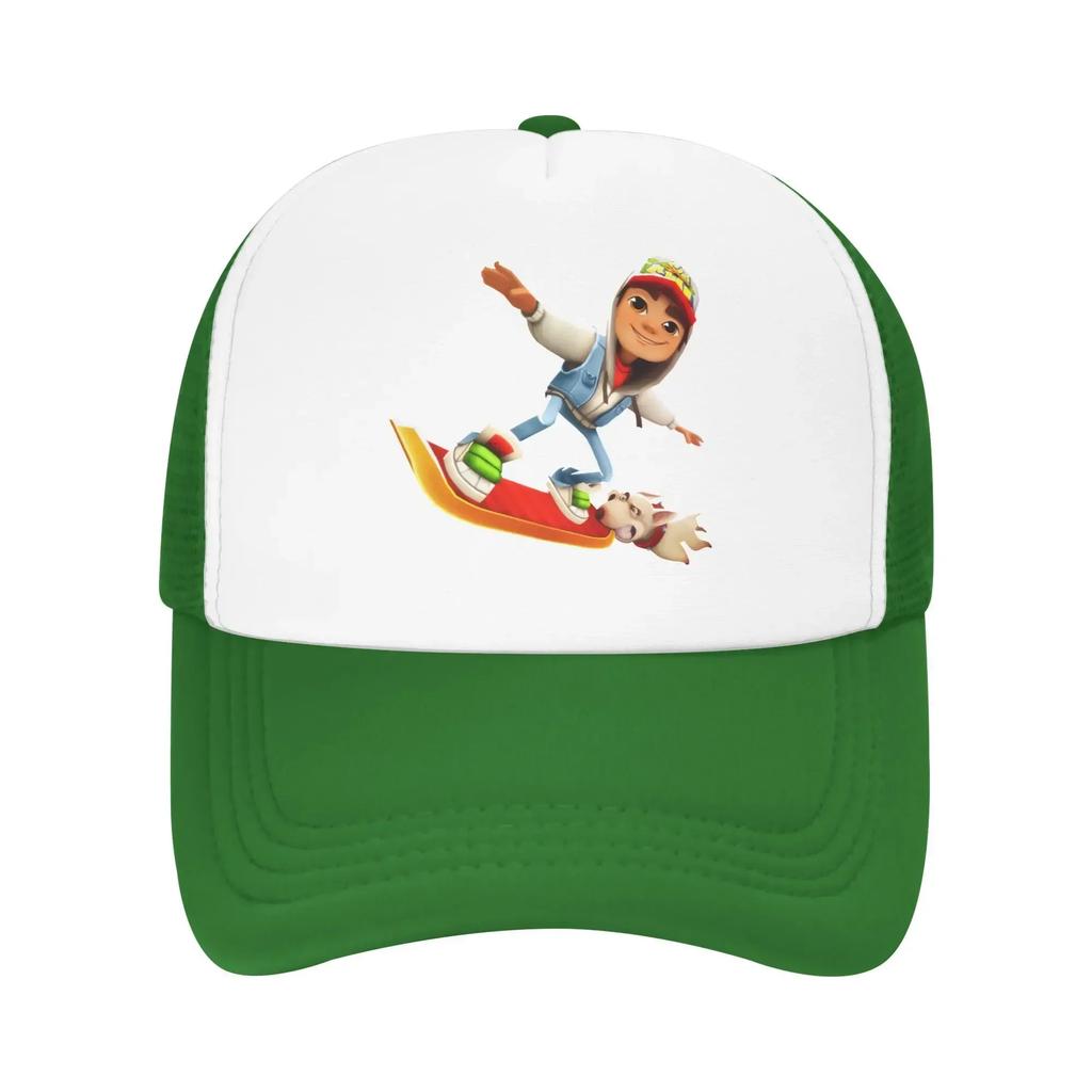 Berretto da Baseball a Rete Gioco Subway Surfers Uomo Donna Cappello Trucker Operaio Regolabile Poliestere Cappelli da Golf Autunno Berretti Trucker