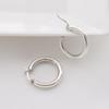 Classic Bold Hoop Ring Earrings 25mm Daily Silver Earrings