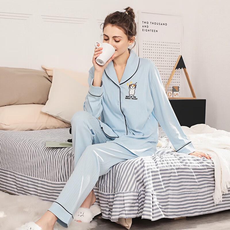 NuoYI Cotton Maternity & Nursing Pajama Set