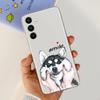 For Galaxy A24 Phone Case Transparent Ultra Soft Slim Silicone Back Bumper Shell For samsung A24 4g SM-245F Dinosaur Caut Cat