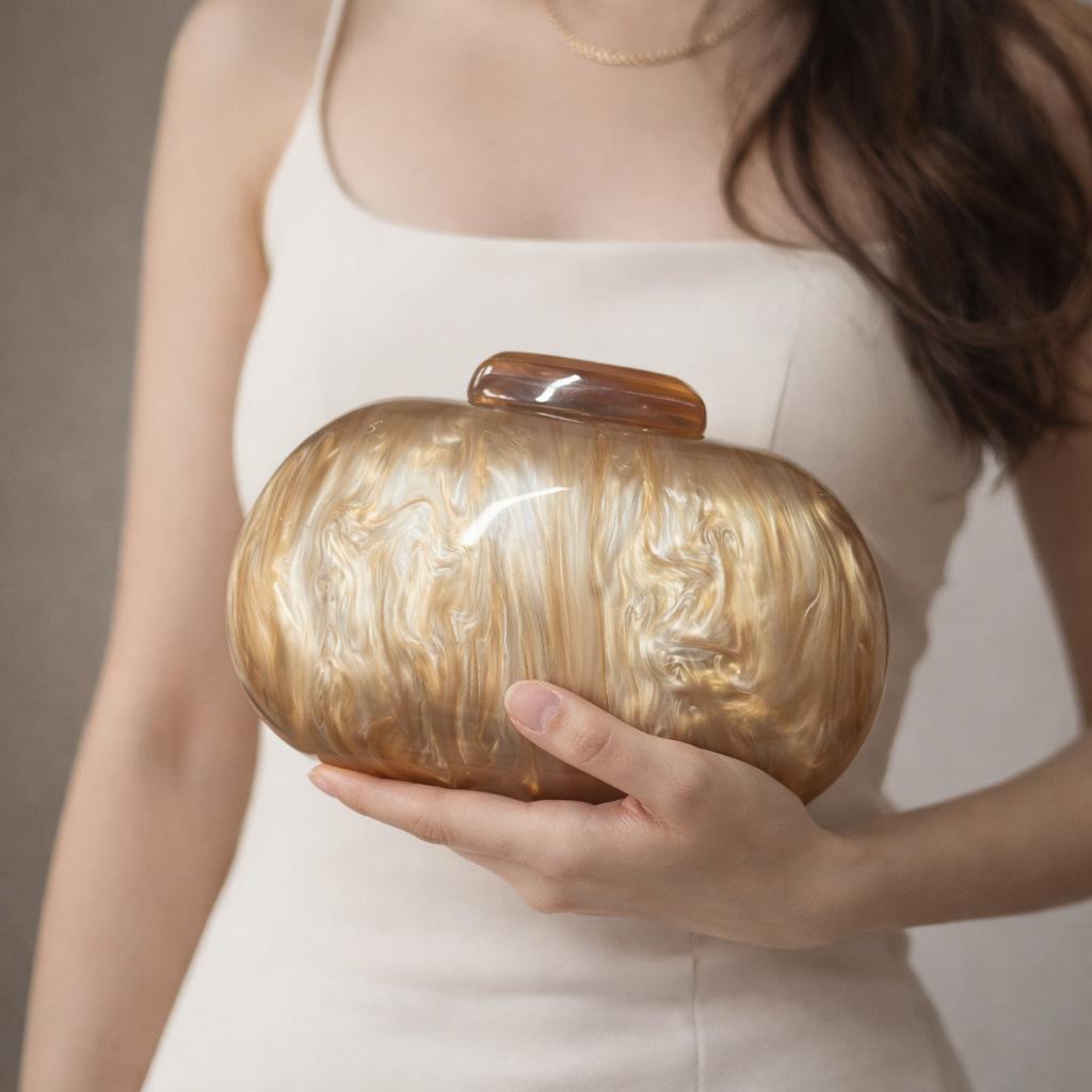 Women'S Bag Oval Shell Goose Egg Acrylic Fashion Dinner Bag Shoulder Oblique Span Bag