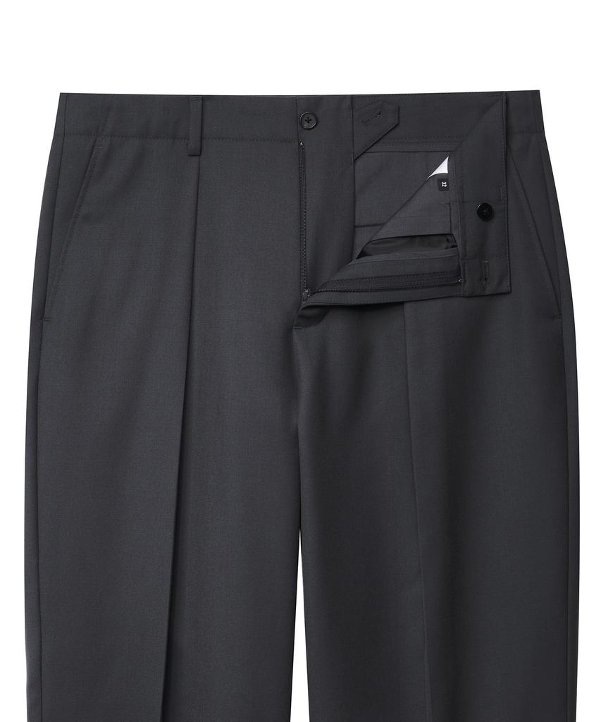 Musinsa Standard Wool Blend Reverse Tuck Wide Slacks [Gray]