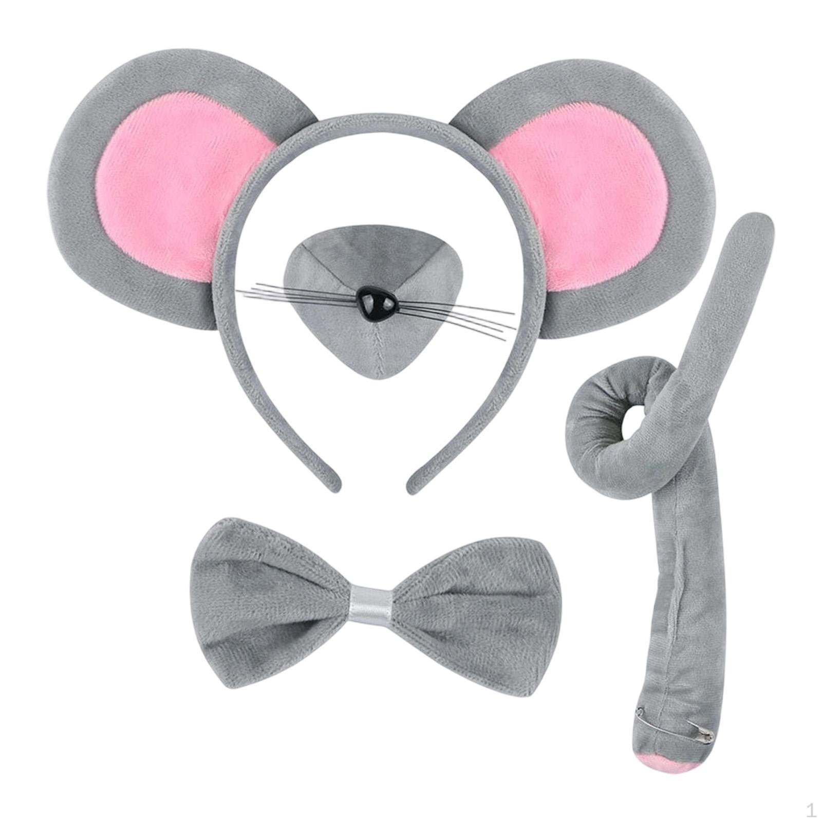 

Мила пов язка на голову з мишачими вушками, тваринний костюм для фестивалю Хелловін 4 Pieces