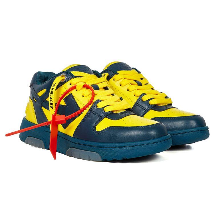 Off-White Out Of Office Trendy Versatile Low-Top Sneakers Women sneakers Blue Yellow OWIA259R21LEA0014518
