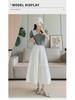 Witte Hoge Taille Slim Midi Rok - Koreaanse Stijl, Zoet & Elegant