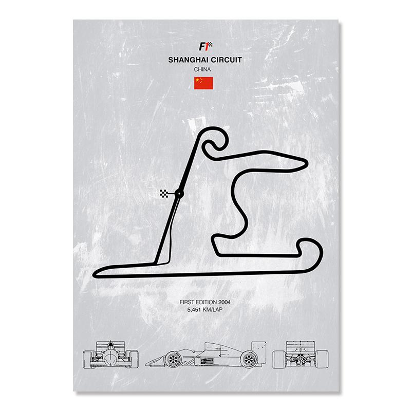 

F1 Circuits track Racing Car Супер Коллаж Плакат Настенная картина Печать на холсте Гостиная Домашняя комната Декор cuadros Decorativos 21x30cm No Frame