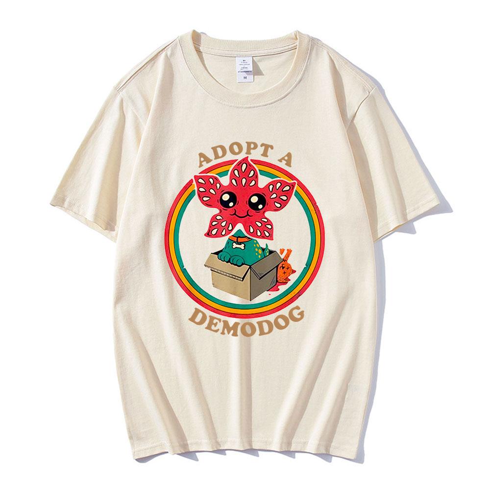 

Adopt A Demogorgon Cute Cannibal Flower Graphic T Shirt Men s Women Cotton Casual T-shirts Fashion Vintage Short Sleeves T-shirt XXXL хакі