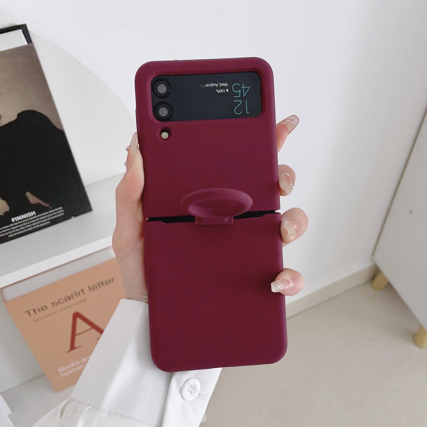 

Чехол-держатель из жидкого силикона для Samsung Galaxy Z Flip 3 4 5G Flip4 Flip3 Flip2 Flip1 Складной модный чехол с полной защитой For Z Flip 4