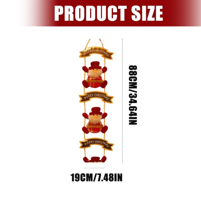 Soft Fabric Santa Deer Hanging Ornament Christmas Tree Decoration For Door Wall Mantels Holiday Party Indoor and Outdoor