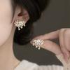 French Light Luxury Fashion Versatile Diamond-encrusted Pearl Fireworks Earrings Stud Earrings S Silver Needle Temperament High-end Earrings Women