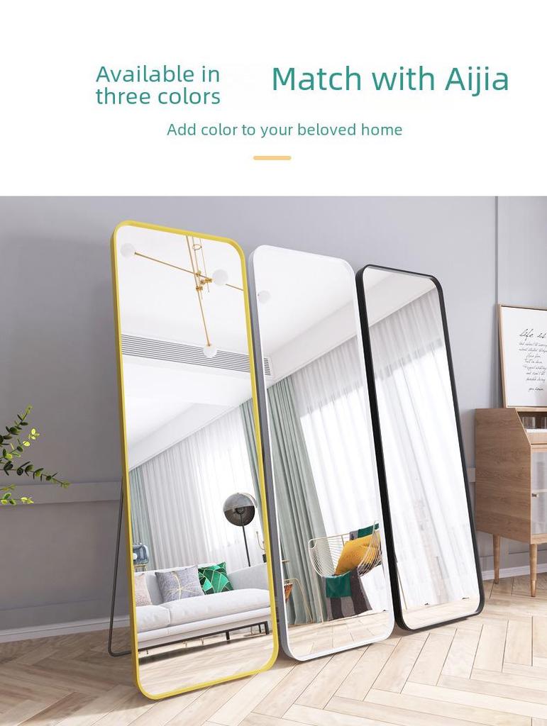 Full-Length Floor-Standing Wall-Mounted Dressing Mirror for Bedroom or Living Room.