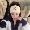 C-Shaped Wool Knit Headband: Women's Autumn Winter Windproof Forehead Protector and Hairband