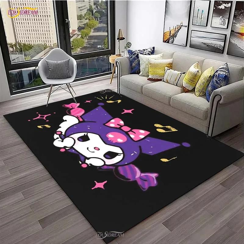 Kuromi Cartoon Anime kawaii Carpet for Living Room Bedroom Cute Rug Kitchen Door Kids Un-slip Floor Mats Alfombra Birthday gift