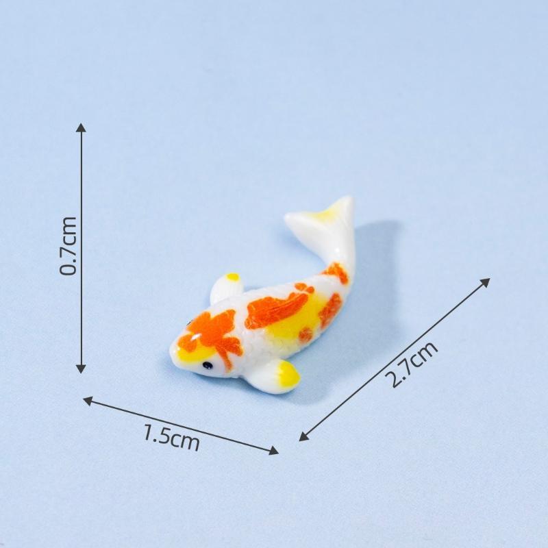 Mini-Harz-Koi-Fisch-Figuren Lebendige Mehrfarbige Lotus-Ornamente Korrosionsbeständig für Aquarium-Fischbecken Bonsai-Landschaftsgestaltung Dekor