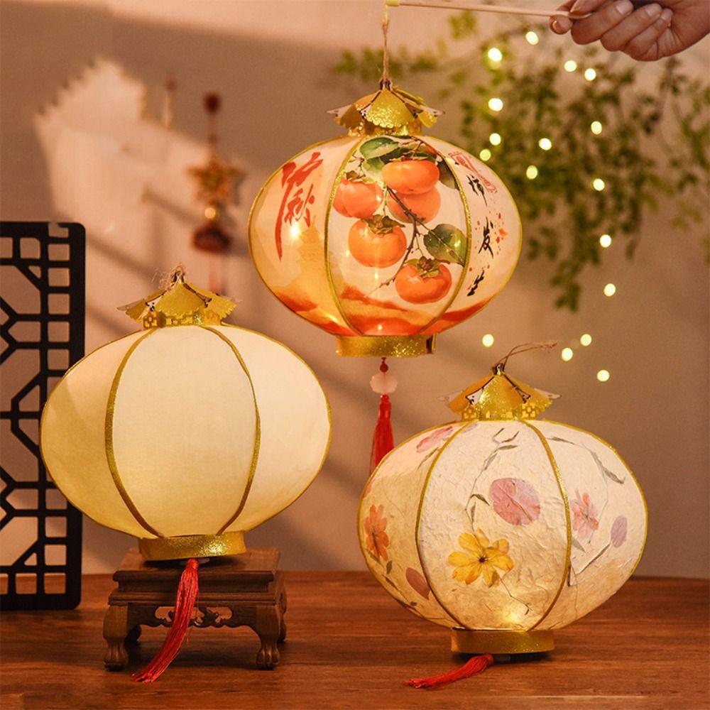 with Tassel Chinese Flower Lantern Handheld Portable Lantern Craft