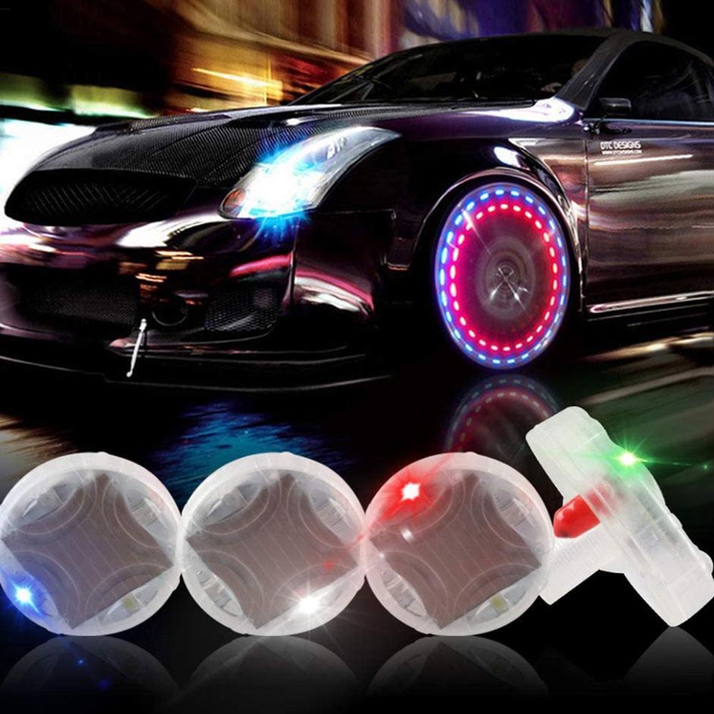 Buy 1/2/4 Pcs Solar Led Valve Cap Lights Wheel Decoration Flashing And Lights Motorcycle Lights