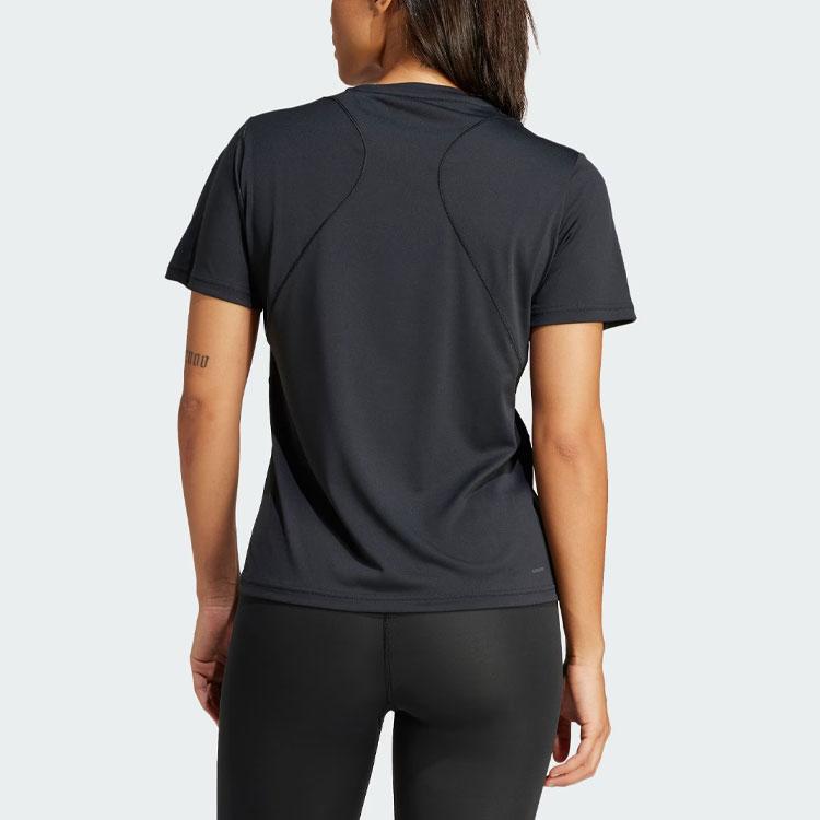 Adidas Les Mills Letter Print Sports Fitness Short Sleeve T-Shirt Women T-Shirts Black IX7983