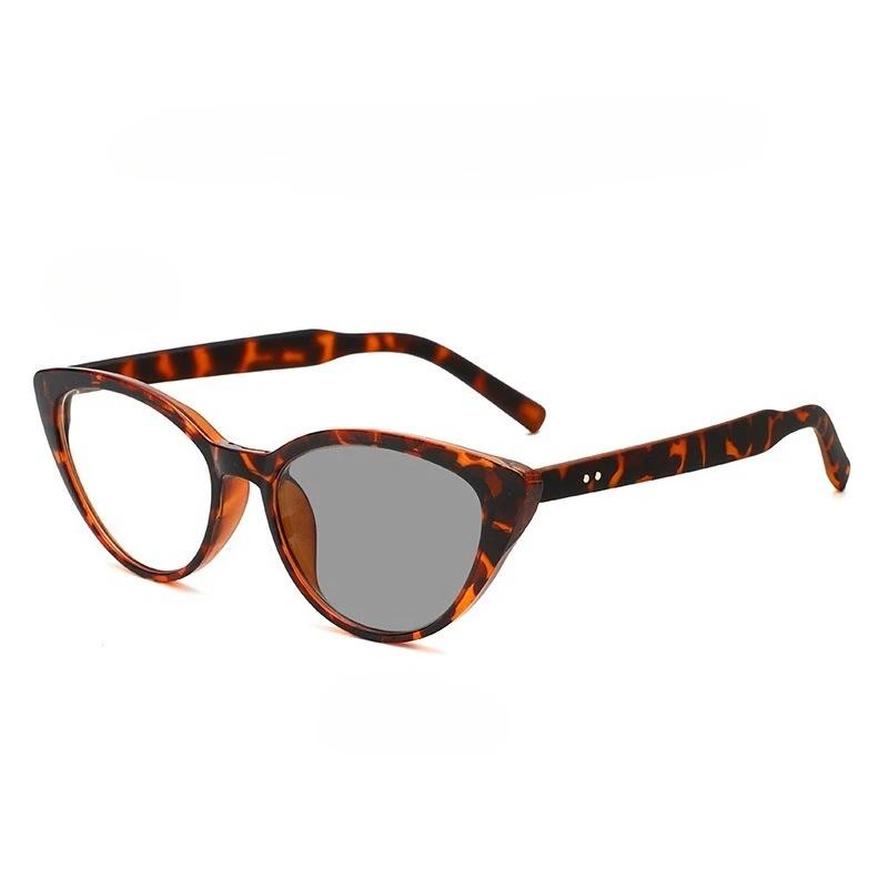

New Fashionable HD Cat Eye Photochromic Women s Myopia Glasses Retro Ultra Light Neutral High Quality Anti Blue Light Glasses 0 леопардовый