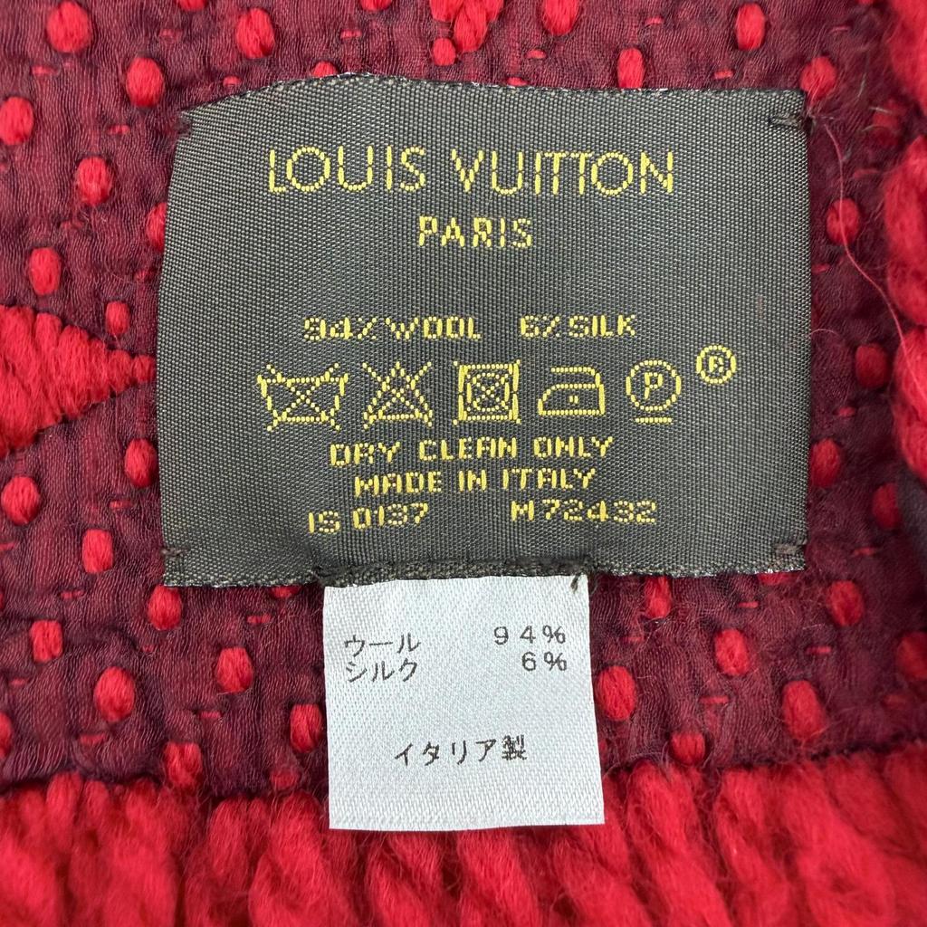 Great LOUIS VUITTON Scarf Esharp Logomania Monogram wool Women M72432 Used