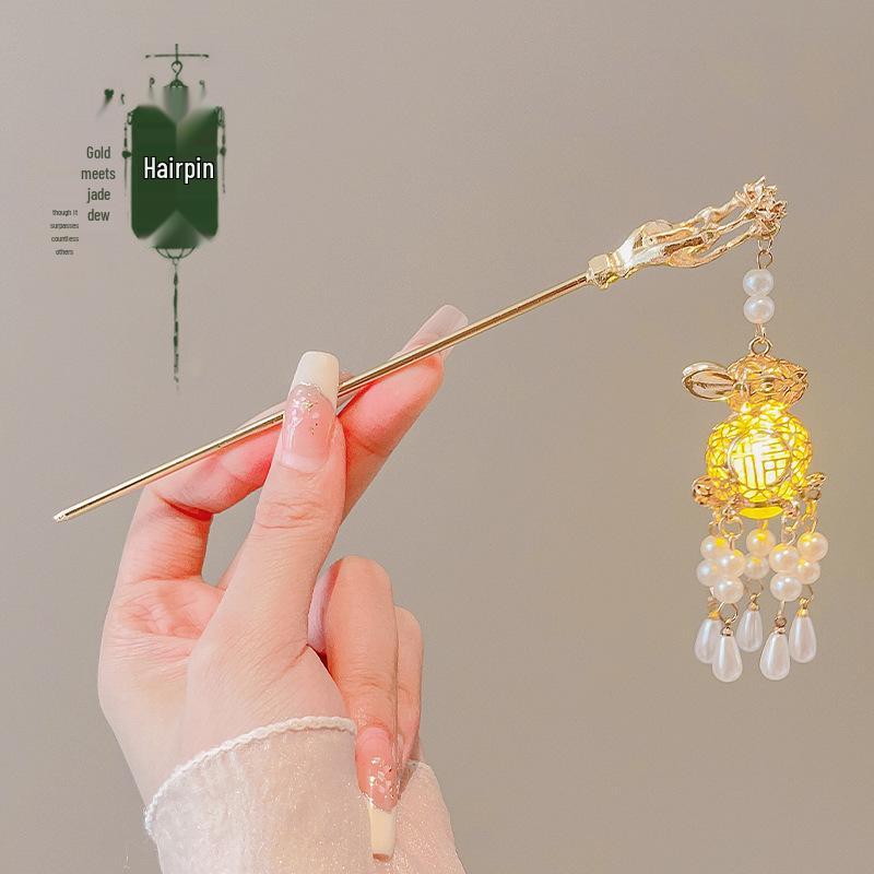 Elegant Retro Tassel Hairpin for Hanfu Updo - Women's Chinese Style Metal Hair Clip