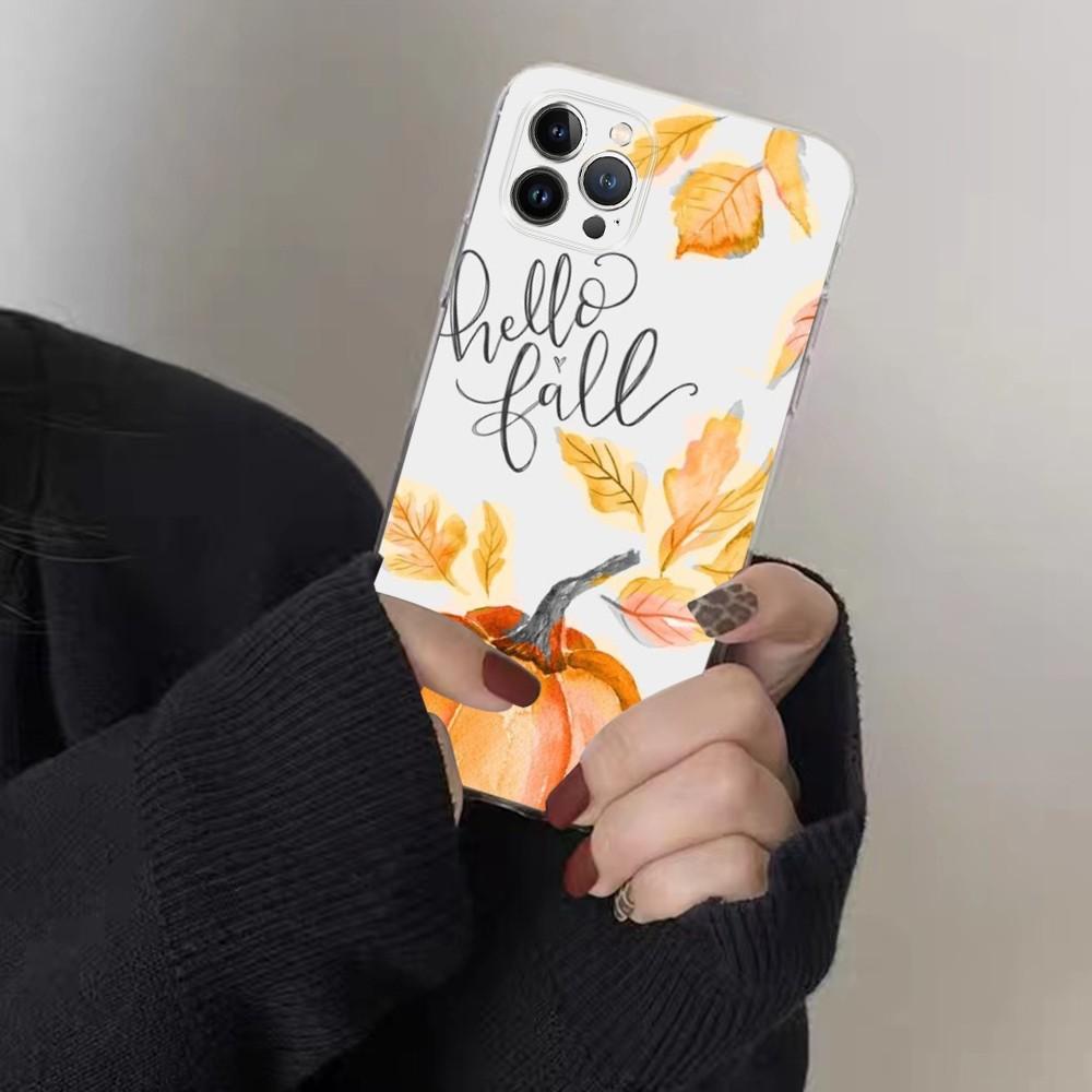 Autumn Leaves Pumpkin Phone Case For IPhone 15 8 7 6 6S Plus X SE 2020 XR XS 14 11 12 13 Mini Pro Max Mobile Case