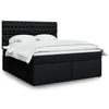 Box Spring Bed with Mattress Black 180x200 Cm Fabric