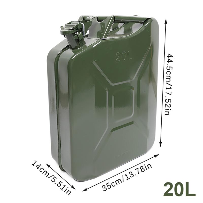 Yakıt Bidonu 5/10/20L Benzin Yakıt Bidonu Metal Gaz Tankı Yakıt Borusu Acil Durum Yedekleme Ordu Yeşili Taşınabilir Yağ Bidonu Yedek