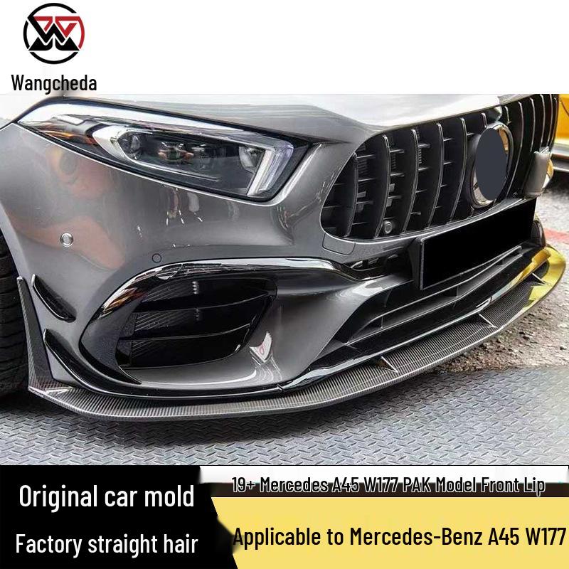 Carbon Fiber Front Lip Splitter for Mercedes A45 W177 (2019+) PAK Style Front Bumper Diffuser