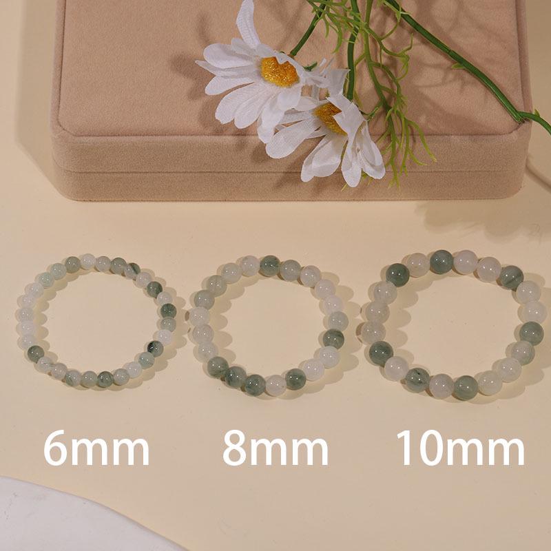 Tian Shan Emerald Jade Necklace & Bracelet Set for Women - Simple, Luxurious Design with Natural Stone Beads