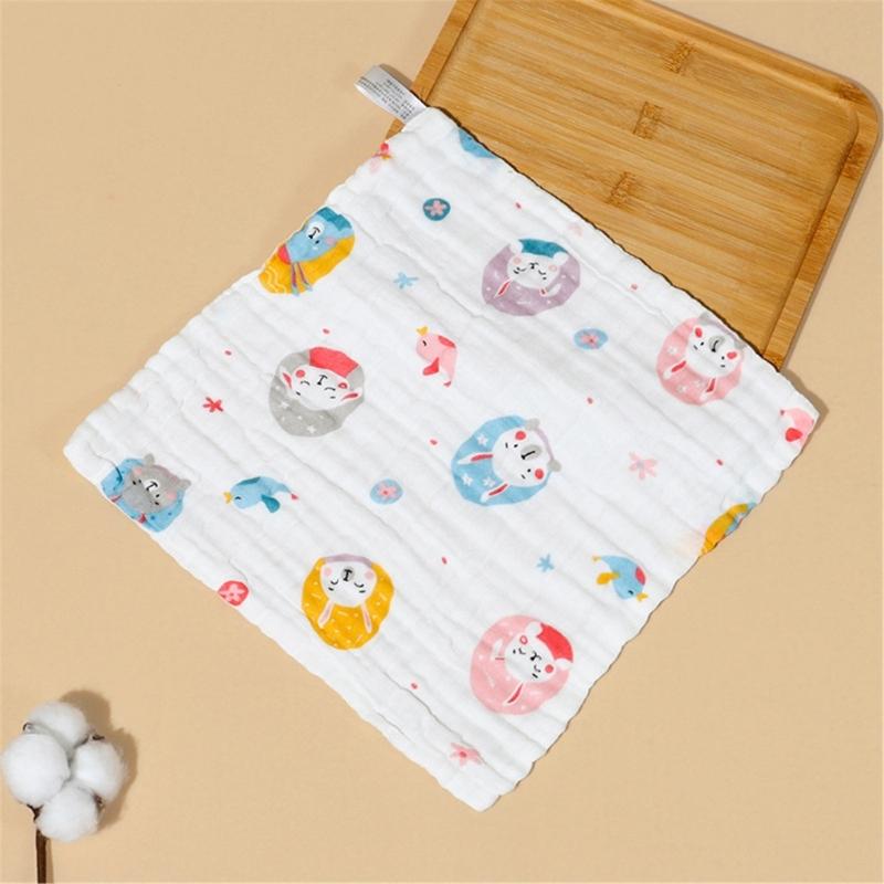 Gentle & Breathable Cotton Towel Handkerchief Wipes Baby Washcloth 6 Layers Baby Bibs Versatile Square Wipes for Bathing