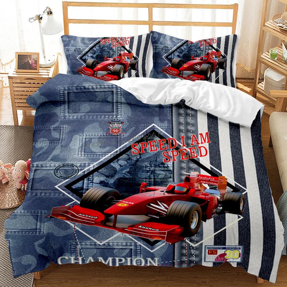 

Гоночный пододеяльник для мотоцикла, двойной размер, гоночный автомобиль, соревнования, экстремальные виды спорта, мужской автомобильный полиэстер, чехол для одеяла 70x133cm 2pcs