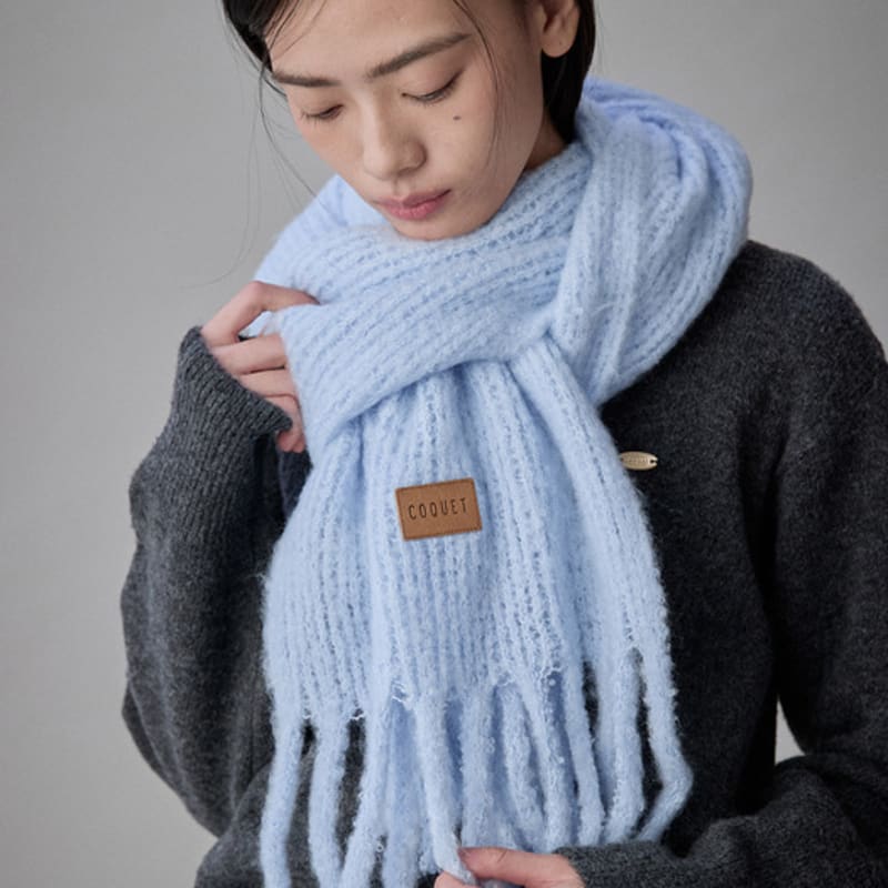 COQUET Teddy Emblem Muffler Sky Blue