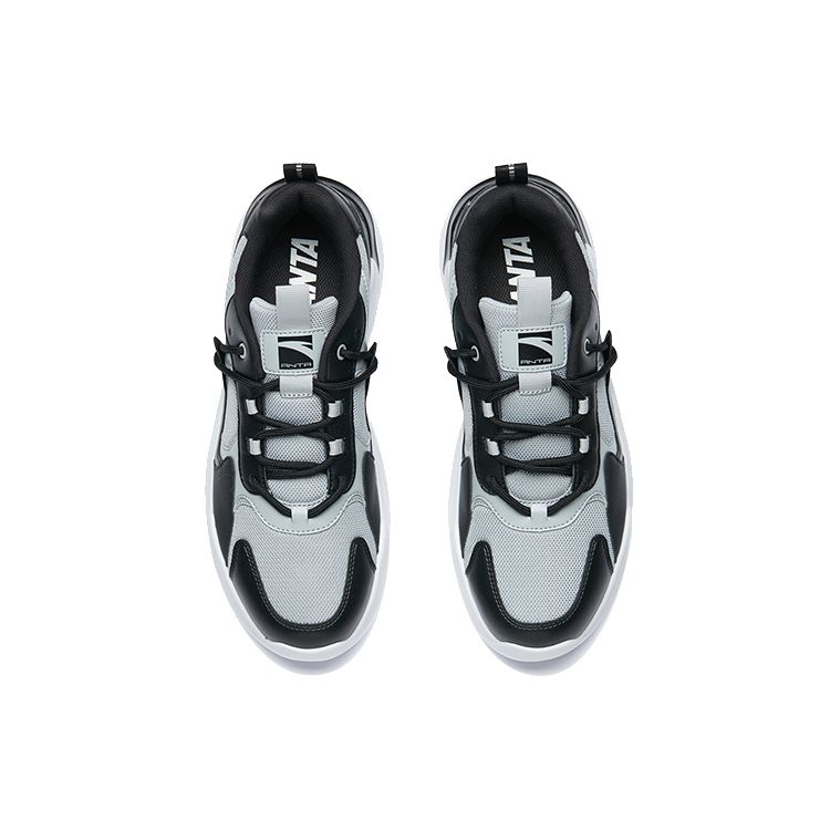 Anta Lifestyle Series Low-Top Dad Shoes Men Sneakers Gray Black White 91938863-3