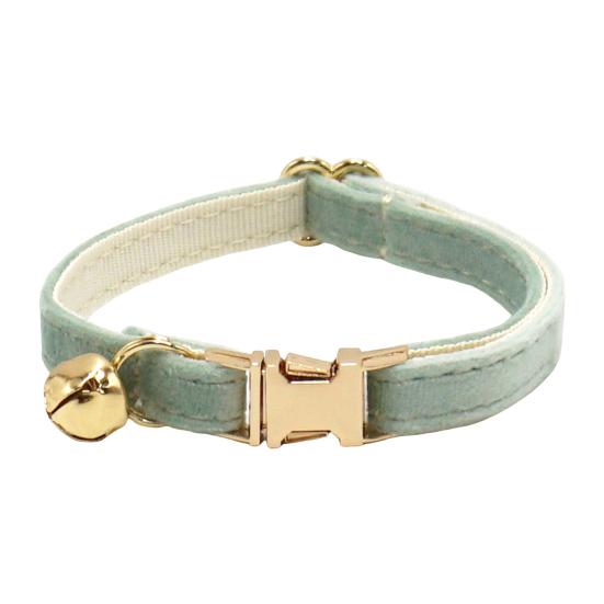 Cat Collar Velvet Solid Color Pet Chocker Necklace with Bell Adjustable Neck Collar for Cat Kitten Puppy Small Dogs