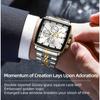 Fashion Square Quartz Watch Men's Luxury Steel Strip Business Date Chronograph Watches