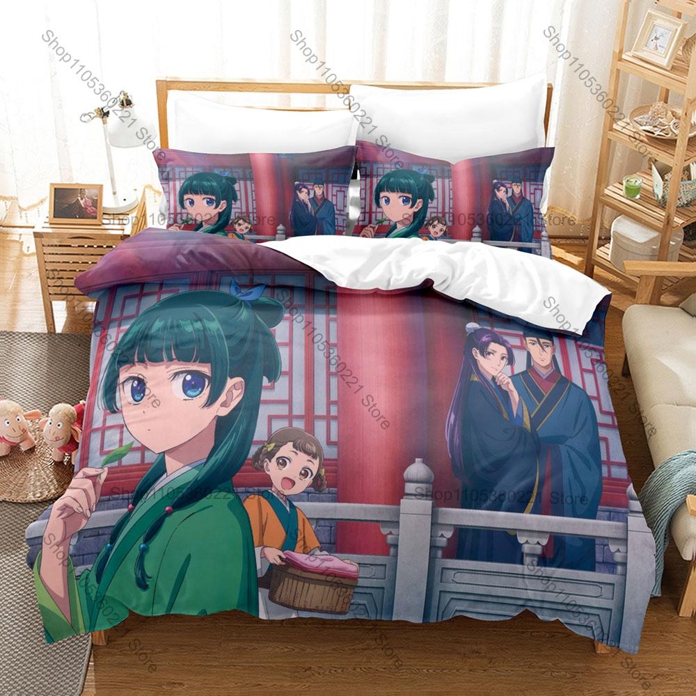Fresco Il Diario dell'Apoticario Set Biancheria da Letto 3 Pezzi Maomao Jinshi Copripiumino in Microfibra 2 Federe Senza Imbottitura