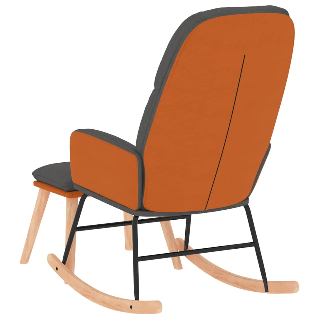 Rocking Chair with Footstool Dark Grey Fabric