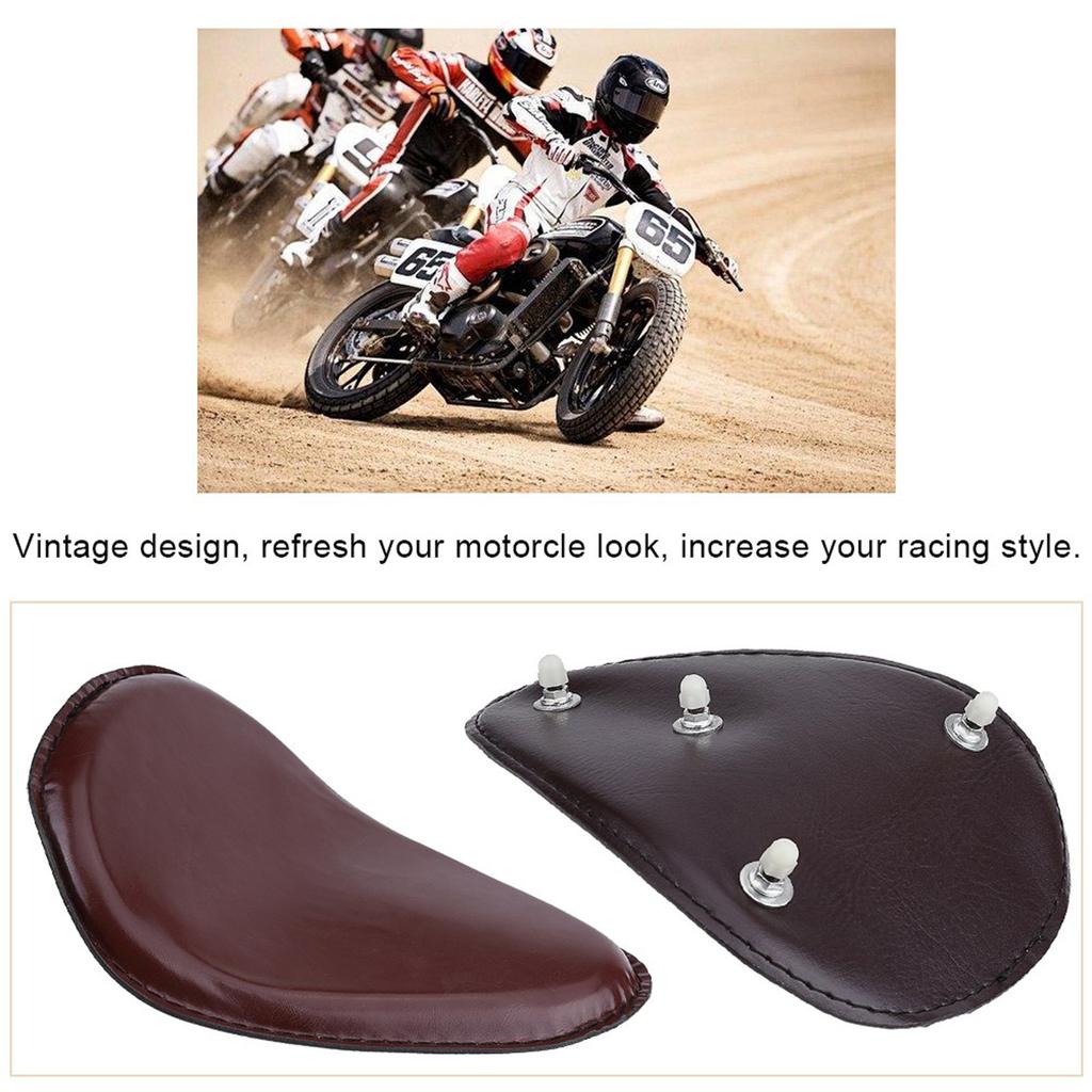 3 Inch Motorcycle Leather Solo Seat W  Mount Spring Bracket for Chopper Bobber Custom