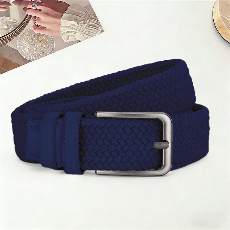 Unisex High-Elastic No-Punch Leather Belt for Trousers
